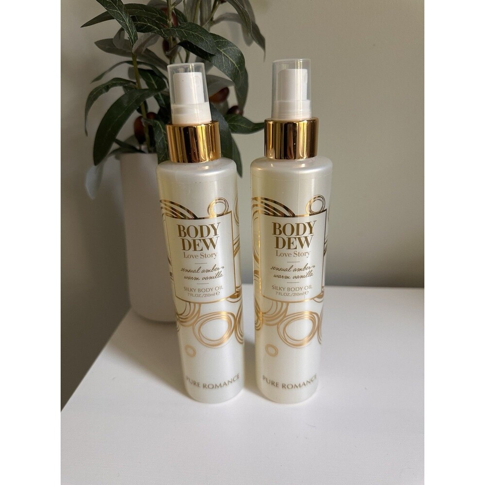 Pure Romance Body Dew Love Story Hydrating Body Oil 7 fl oz Lot of 2 Retired